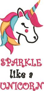 Picture of Sparkle Like A Unicorn Machine Embroidery Design