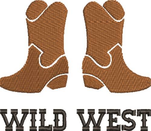 Wild West Cowboy Boots Machine Embroidery Design