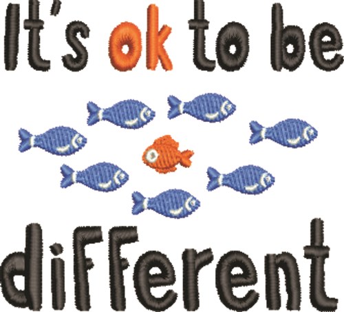 Ok To Be Different Machine Embroidery Design