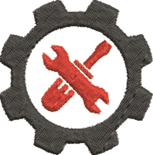 Gearhead Logo Machine Embroidery Design