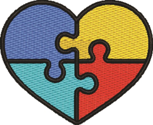 Autism Heart Machine Embroidery Design