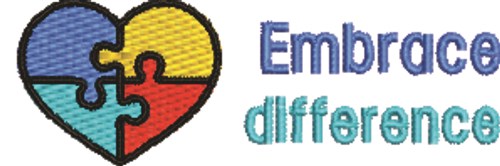 Embrace Differnce Machine Embroidery Design