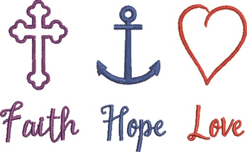Faith Hope Love Machine Embroidery Design