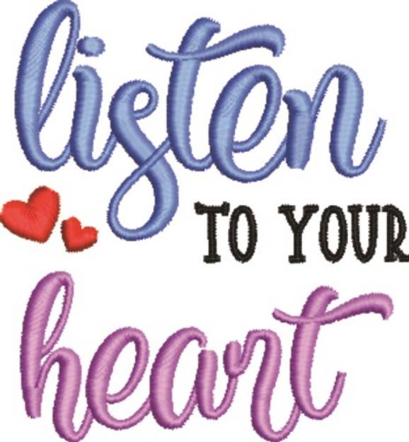 Picture of Listen To Heart Machine Embroidery Design