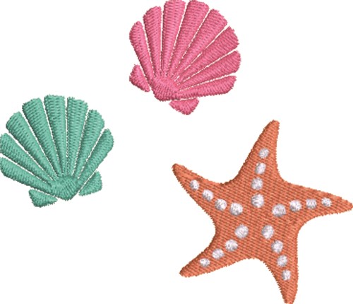 Starfish & Shells Machine Embroidery Design