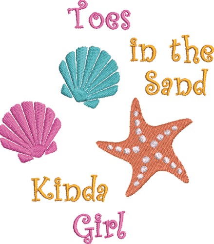 Toes In Sand Machine Embroidery Design