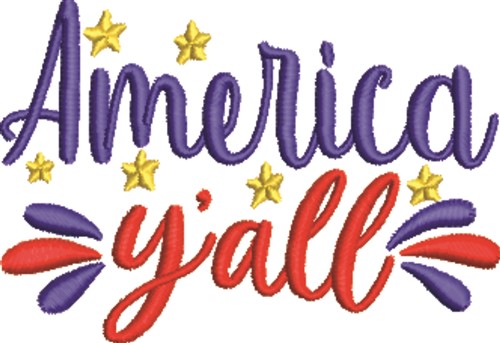America Yall Machine Embroidery Design
