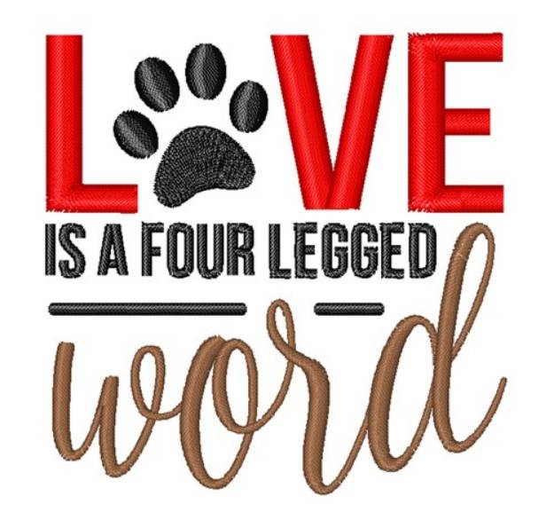 Picture of Four Legged Word Machine Embroidery Design