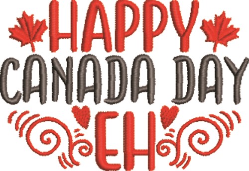 Canada Day Machine Embroidery Design