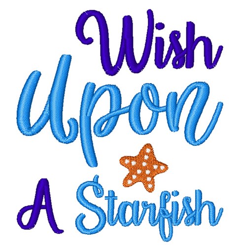 Wish Upon Starfish Machine Embroidery Design