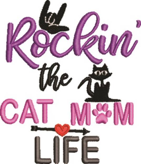 Picture of Cat Mom Life Machine Embroidery Design