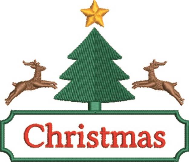 Picture of Tree & Reindeer Machine Embroidery Design