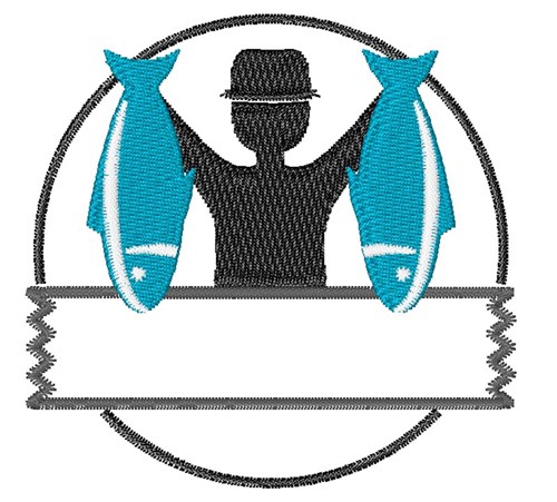 Fisherman Logo Machine Embroidery Design