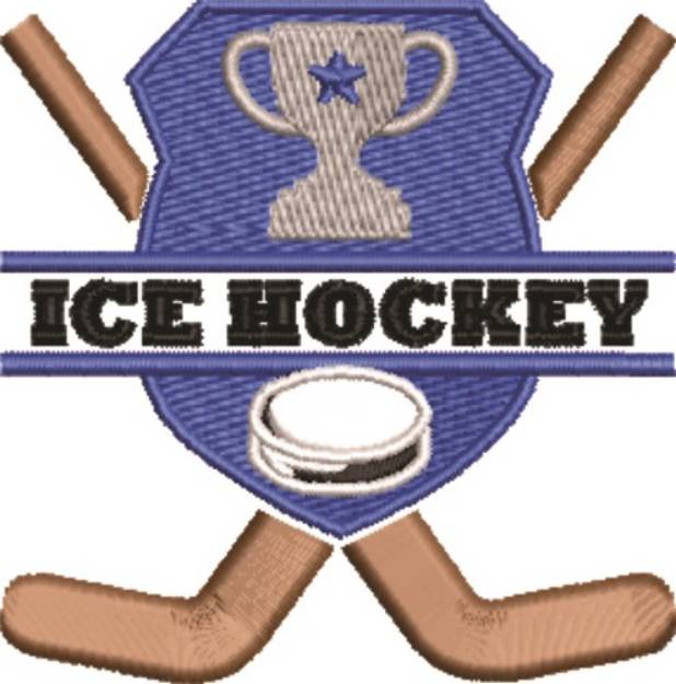 Picture of Ice Hockey Crest Machine Embroidery Design