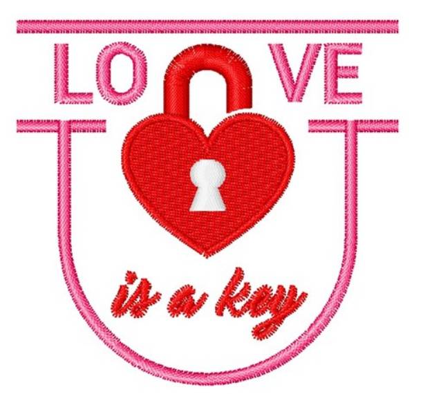 Picture of Love Is Key Machine Embroidery Design