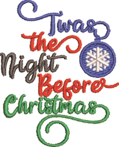 Night Before Christmas Machine Embroidery Design