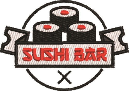 Sushi Bar Machine Embroidery Design