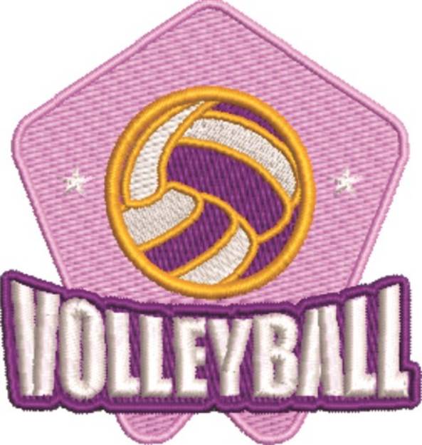 Picture of Volleyball Logo Machine Embroidery Design