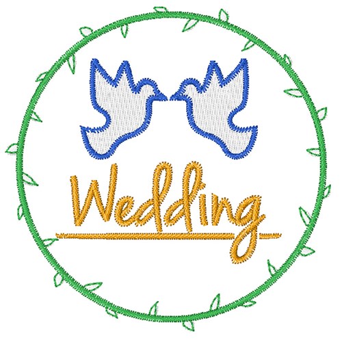 Wedding Doves Machine Embroidery Design