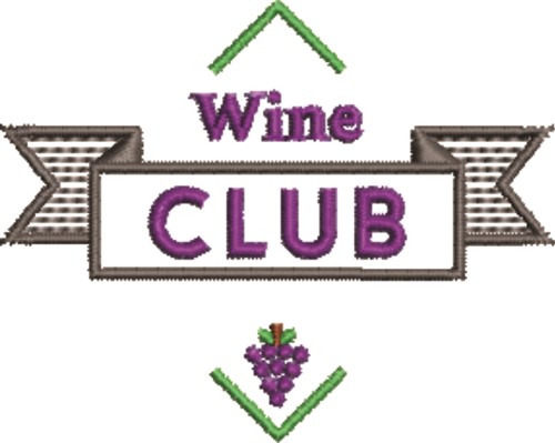 Wine Club Machine Embroidery Design