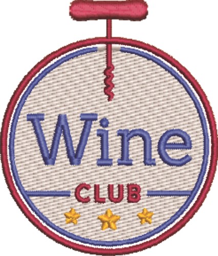 Wine Club Logo Machine Embroidery Design