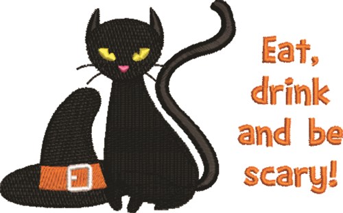 Scary Cat Machine Embroidery Design