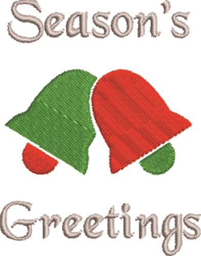 Seasons Greetings Bells Machine Embroidery Design