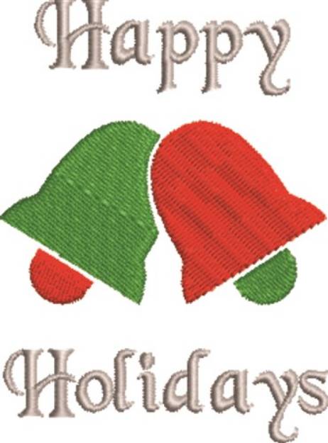 Picture of Happy Holidays Bells Machine Embroidery Design