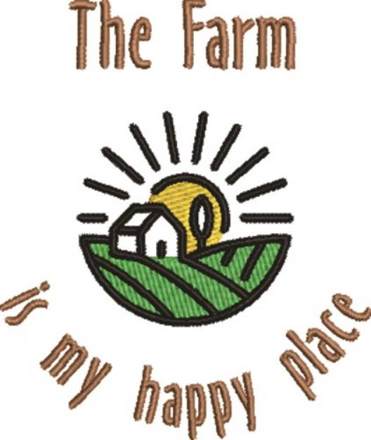 Picture of Farm Is My Happy Place Machine Embroidery Design