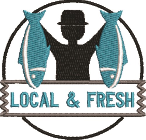Fish Market Local & Fresh Machine Embroidery Design