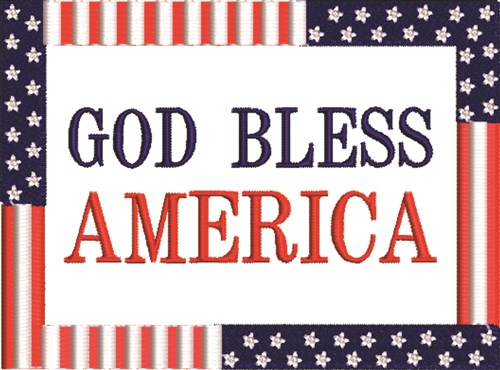 God Bless America Machine Embroidery Design