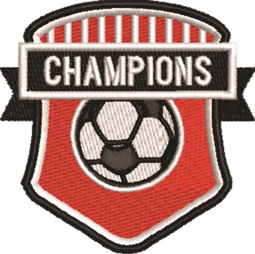 Soccer Champions Crest Machine Embroidery Design