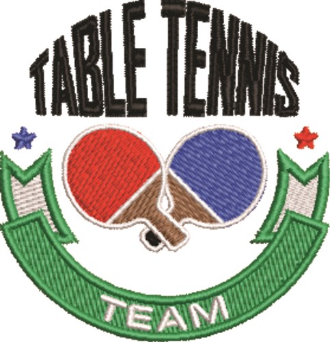 Table Tennis Team Machine Embroidery Design