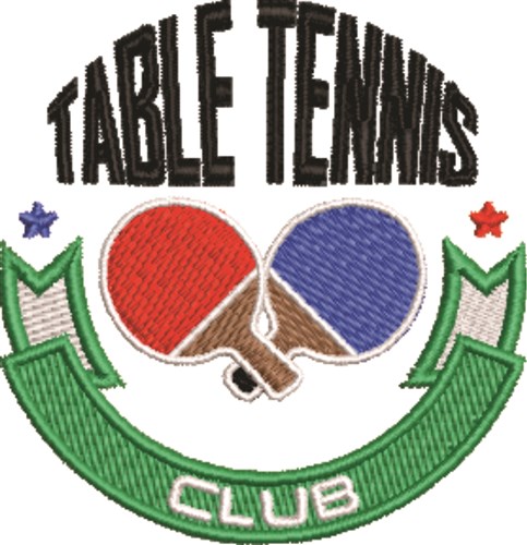 Table Tennis Club Machine Embroidery Design
