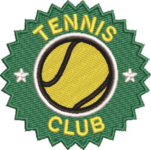 Tennis Club Machine Embroidery Design