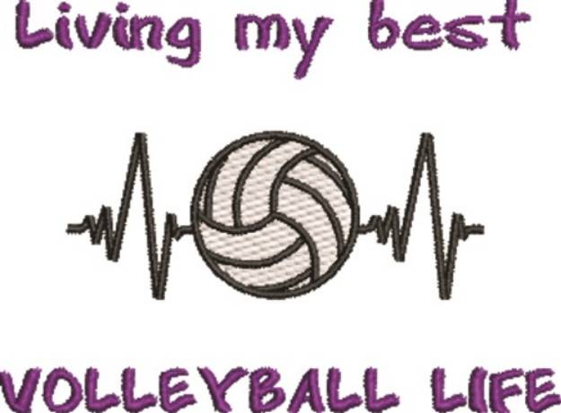 Picture of My Best Volleyball Life Machine Embroidery Design