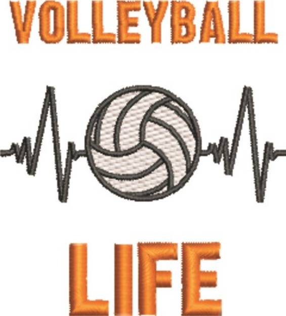 Picture of Volleyball Life Machine Embroidery Design