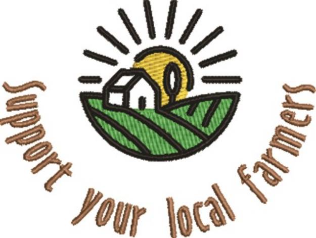 Picture of Support Your Local Farmers Machine Embroidery Design