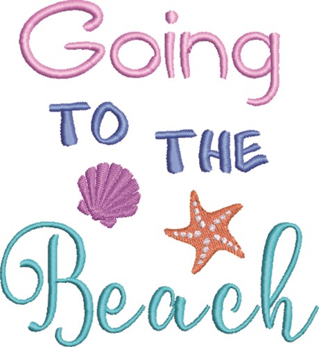 Going To The Beach Machine Embroidery Design