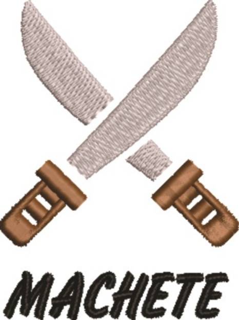 Picture of Crossed Swords Machete Machine Embroidery Design