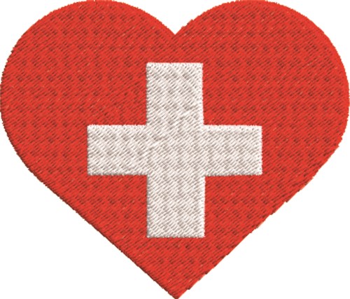 Cross in Heart Machine Embroidery Design