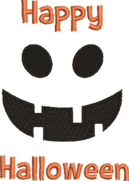 Picture of Happy Halloween Jack o Lantern Machine Embroidery Design