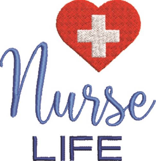 Picture of Nurse Life Heart Cross Machine Embroidery Design