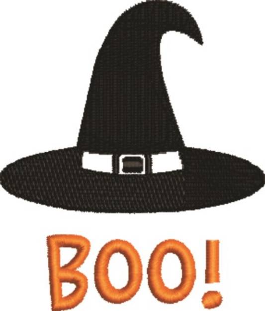 Picture of Witch Hat Boo Machine Embroidery Design