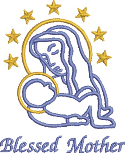 Blessed Mother Machine Embroidery Design