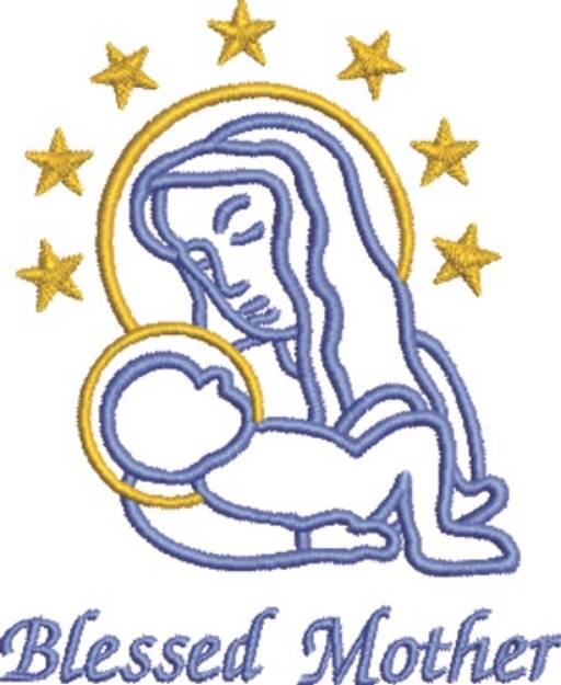 Picture of Blessed Mother Machine Embroidery Design