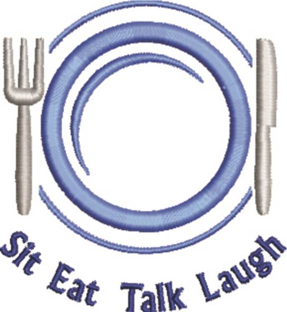 Picture of Sit Eat Talk Laugh Machine Embroidery Design