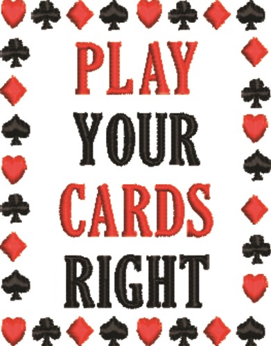 Play Cards Right Machine Embroidery Design