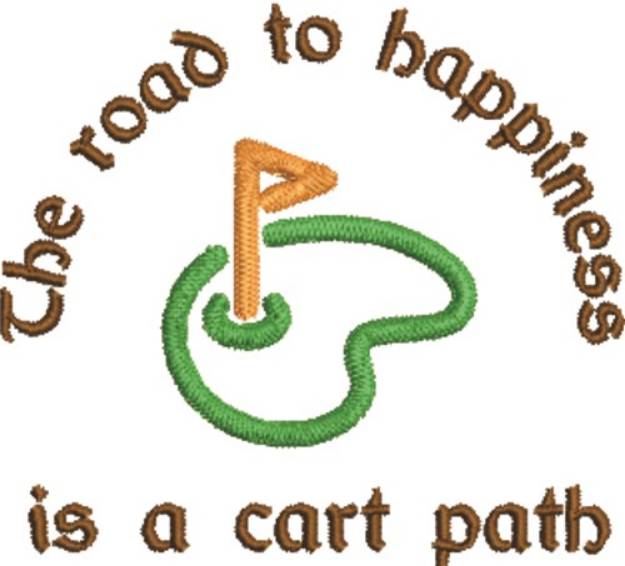 Picture of Cart Path To Happiness Machine Embroidery Design