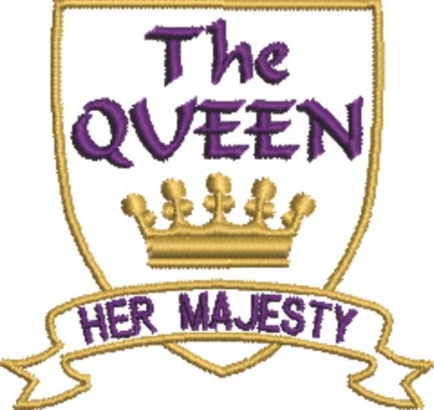 Picture of The Queen Her Majesty Machine Embroidery Design